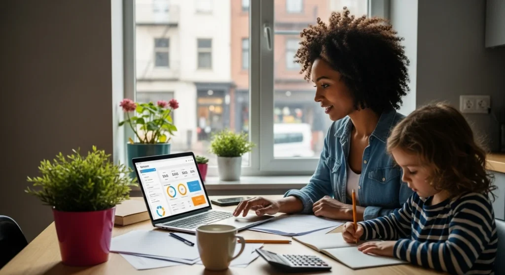 budgeting on one income as a single mom tracking all income sources